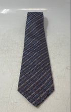 Load image into Gallery viewer, Cellini Mens Blue Striped Silk Keeper Loop Adjustable Formal Pointed Tie
