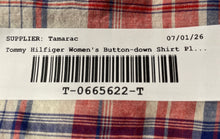 Load image into Gallery viewer, Tommy Hilfiger Womens Red Blue White Plaid Short Sleeve Button-Up Shirt Size XS
