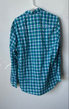 Load image into Gallery viewer, Johnston &amp; Murphy Mens Green Blue Plaid Long Sleeve Button-Up Shirt Size M
