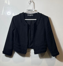 Load image into Gallery viewer, Karl Lagerfeld Womens Black Tweed Long Sleeve Cropped Blazer Jacket Size Small
