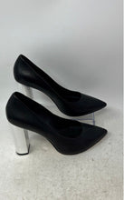 Load image into Gallery viewer, Michael Kors Womens Black Leather Pointed Toe Slip-On Block Pump Heels Size 7.5M
