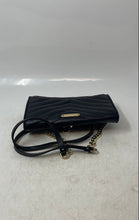 Load image into Gallery viewer, Rebecca Minkoff Womens Black Chevron Quilted Inner Divider Crossbody Bag
