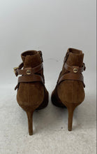 Load image into Gallery viewer, Michael Kors Womens Brown Leather Side Zip High Stiletto Ankle Booties Size 7M
