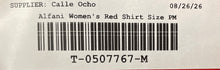 Load image into Gallery viewer, Alfani Womens Red Short Sleeve Henley Neck Blouse Top Size PM
