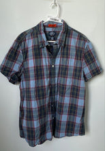 Load image into Gallery viewer, St. John's Bay Mens Blue Plaid Short Sleeve Comfort Flex Button-Up Shirt Size XL
