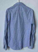 Load image into Gallery viewer, Michael Kors Mens Blue White Long Sleeve Printed Dress Shirt Size Medium
