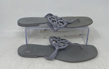 Load image into Gallery viewer, Authentic Tory Burch Womens Miller Gray Leather Thong Sandals Size 8M Damaged

