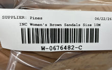 Load image into Gallery viewer, INC International Concepts Womens Tabia Brown Wedge Slide Sandals Size 10M
