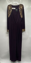 Load image into Gallery viewer, Kaftan Citra Womens Purple Long Sleeve V-Neck Beaded Maxi Dress No Size With Tag
