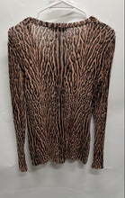 Load image into Gallery viewer, BCBGMAXAZRIA Womens Brown Black Animal Print Long Sleeve Blouse Top Size M
