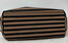 Load image into Gallery viewer, Adrienne Vittadini Womens Saratoga Brown Black Double Top Zip Cosmetic Handbag

