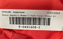 Load image into Gallery viewer, Banana Republic Womens Dark Coral Pleated Flutter Sleeve Fit &amp; Flare Dress Sz 2
