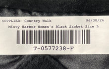 Load image into Gallery viewer, Misty Harbor Womens Black Long Sleeve Collared Button Front Jacket Size Large
