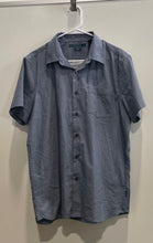 Load image into Gallery viewer, Perry Ellis Mens Gray Short Sleeve Stretch Slim Fit Button-Up Shirt Size Large
