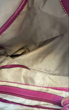 Load image into Gallery viewer, Michael Kors Womens Grayson Fuchsia Pink Nude Leather Charm Satchel Bag
