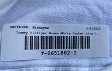 Load image into Gallery viewer, Tommy Hilfiger Womens White Long Sleeve Collared Denim Cropped Jacket Size L
