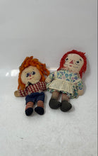 Load image into Gallery viewer, Lot Of 2 Pcs Vintage Cloth Rag Striped Legs Floral Dress Plaid Shirt Mixed Doll
