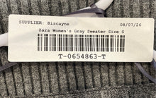 Load image into Gallery viewer, Zara Womens Gray Ribbed Long Sleeve Knitted Cardigan Sweater Size Small
