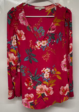 Load image into Gallery viewer, Loft Womens Multicolor Floral Long Sleeve V-Neck Pullover Blouse Top Size XL
