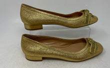 Load image into Gallery viewer, Coach Womens Lia Gold Leather Bow Round Toe Slip-On Block Pump Heels Size 8 B
