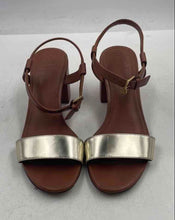 Load image into Gallery viewer, Authentic Tory Burch Womens Laurel Brown Gold-Tone Ankle Strap Sandals 7M Worn

