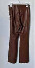 Load image into Gallery viewer, Forever 21 Womens Brown Faux Leather Flat Front Side Zipper Trouser Pants Size M
