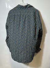 Load image into Gallery viewer, Zara Mens Blue Printed Long Sleeve Regular Fit Button-Up Shirt Size Large
