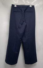 Load image into Gallery viewer, Divided By H&amp;M Womens Blue White Pinstripe Flat Front Wide-Leg Dress Pants Sz 8
