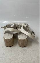Load image into Gallery viewer, Marc Fisher Womens Jenila White Brown Buckle Platform Espadrille Sandals Size 8
