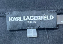 Load image into Gallery viewer, Karl Lagerfeld Paris Womens Black Short Sleeve Pleated Hem Blouse Top Size M
