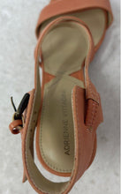 Load image into Gallery viewer, Adrienne Vittadini Womens Orange Leather Block Heel Strappy Sandals Size 8
