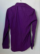 Load image into Gallery viewer, Express Mens 1MX Purple Spread Collar Stretch Long Sleeve Dress Shirt Size XS
