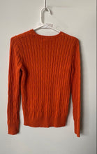 Load image into Gallery viewer, St. John's Bay Womens Orange Cable-Knit Crew Neck Classic Pullover Sweater Sz PS
