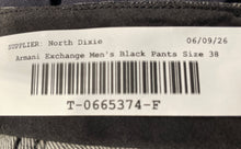 Load image into Gallery viewer, Armani Exchange Mens Black Flat Front Straight Leg Trouser Pants Size 38
