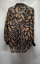 Load image into Gallery viewer, DKNY Womens Multicolor Abstract Print Long Sleeve Button-Up Shirt Size XS
