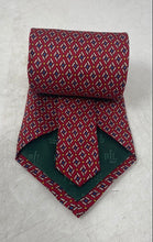 Load image into Gallery viewer, Lauren Ralph Lauren Mens Red Geometric Print Keeper Loop Adjustable Pointed Tie
