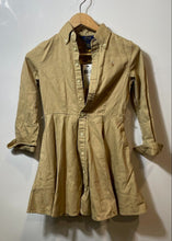 Load image into Gallery viewer, Authentic Polo Ralph Lauren Girls Beige Cotton Long Sleeve Shirt Dress Size 8
