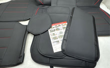 Load image into Gallery viewer, Black Red Faux Leather Piping Vehicle Car Seat Covers With Box
