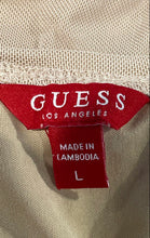 Load image into Gallery viewer, Guess Womens Beige Short Sleeve V-Neck Ruched Pullover Blouse Top Size Large
