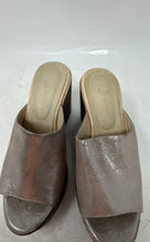 Load image into Gallery viewer, Bonavi Womens Gray Leather Slip-On Wedge Heel Platform Sandals Size 38
