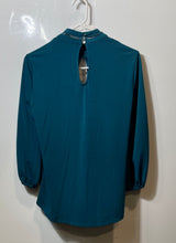 Load image into Gallery viewer, 7th Avenue New York &amp; Company Design Studio Womens Teal Blouse Top Size S
