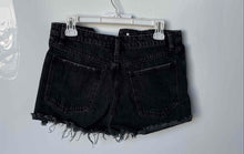 Load image into Gallery viewer, Zara Womens Black 5-Pocket Design Button Front Distressed Cut-Off Shorts Size 6
