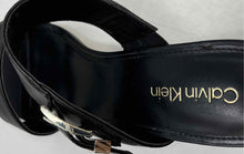 Load image into Gallery viewer, Calvin Klein Womens Averie Black Leather Open Toe Slide Sandals Size 11M
