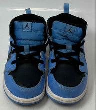 Load image into Gallery viewer, Nike Kids Air Jordan 1 Mid DQ8425-401 Blue Black Leather Sneakers Shoes Size 10C
