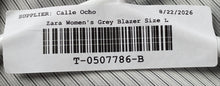 Load image into Gallery viewer, Zara Womens Gray Notch Collar Pockets Long Sleeve Three-Button Blazer Size L
