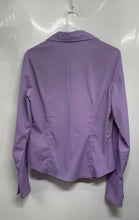 Load image into Gallery viewer, Express Womens Purple Long Sleeve Collared Stretch Button-Up Shirt Size 7/8

