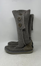 Load image into Gallery viewer, UGG Womens Classic Cardy Gray Knit Button Detail Foldover Knee High Boots Size 8
