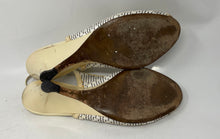 Load image into Gallery viewer, Authentic Fendi Womens Cream Peep Toe Slingback Sandals Size EUR 37.5 Damaged

