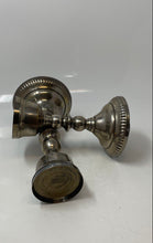 Load image into Gallery viewer, Set Of 2 Pcs Assorted Silver Plated Engraved Collectible Pillar Candle Holders

