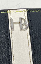 Load image into Gallery viewer, Authentic Henri Bendel Womens Green Black Leather Bifold Wallet Worn Stained
